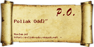 Poliak Odó névjegykártya